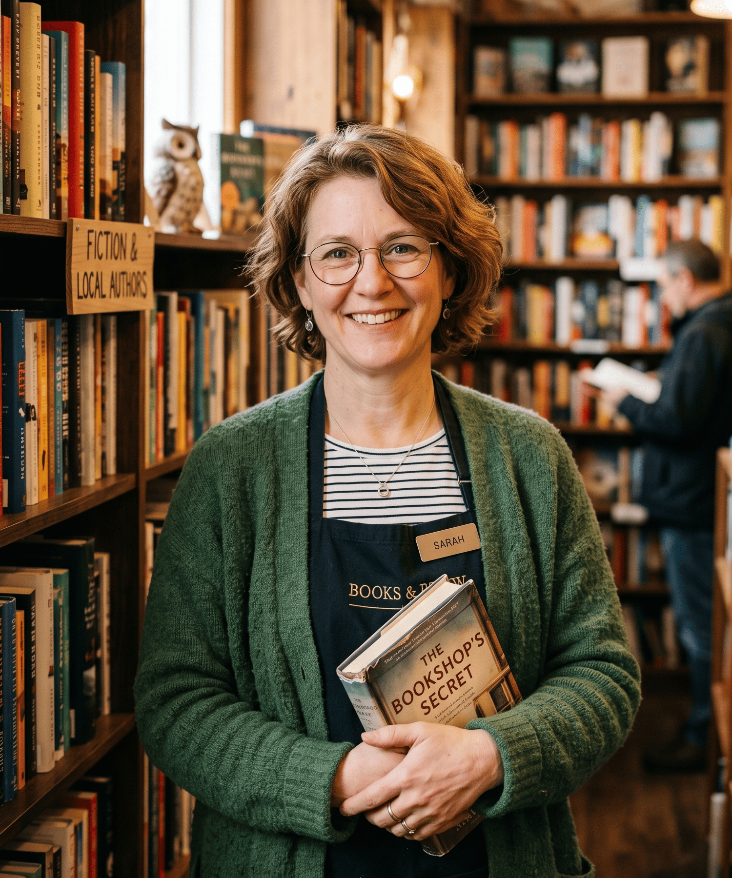 Elena Mercer, founder of Margin, in the bookshop
